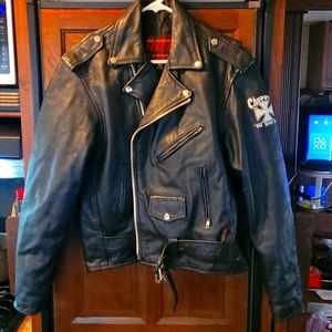Mens leather motorcycle biker jacket Hot Leathers